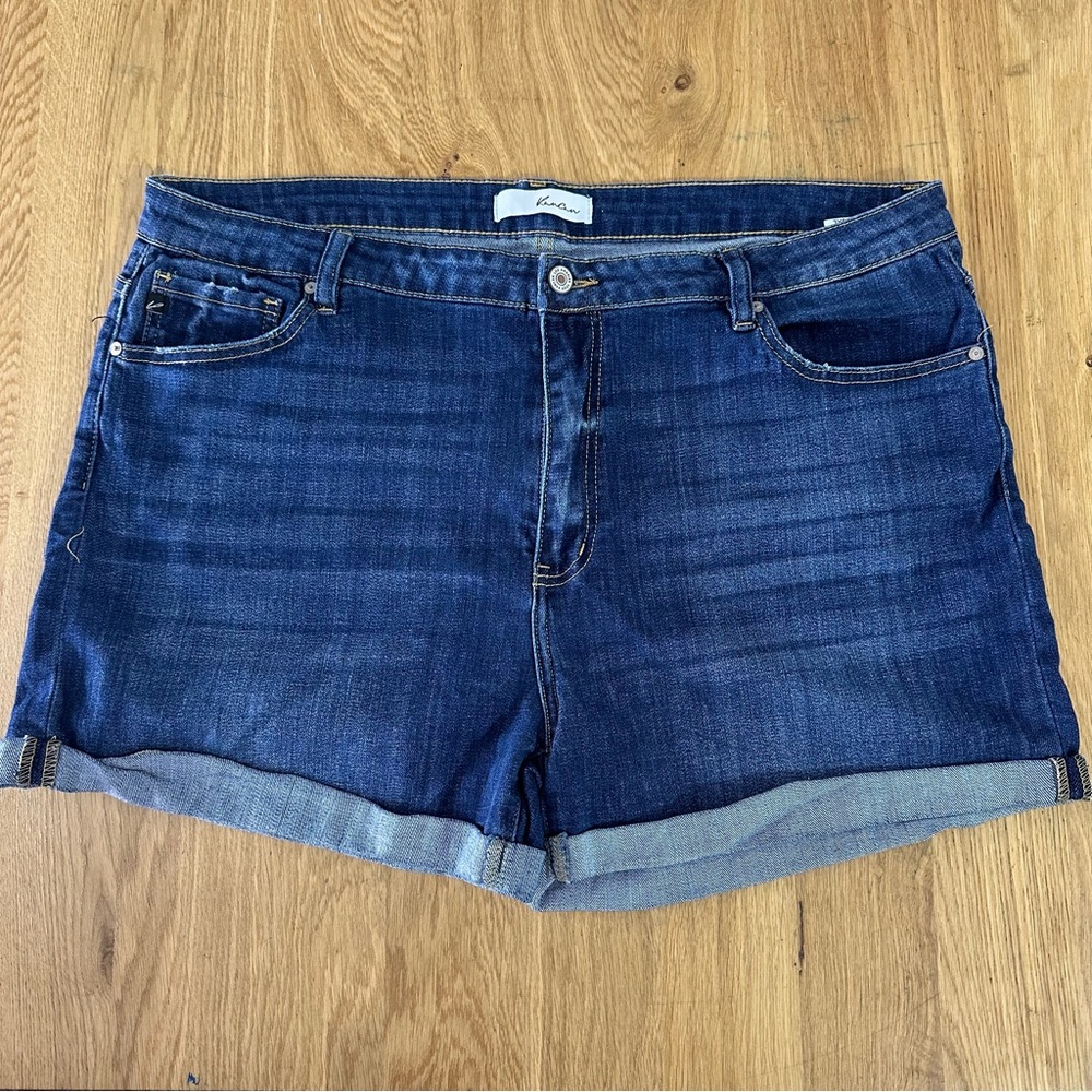 KanCan Dark Blue Stretchy Jean Shorts